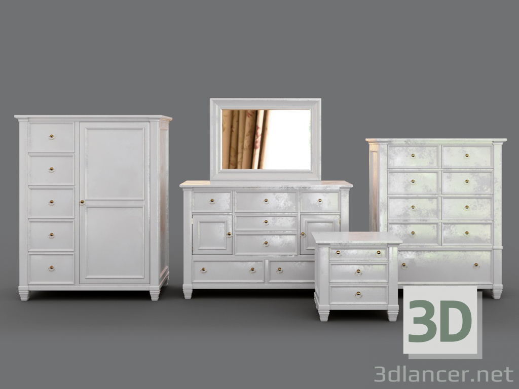 3d Dressers and cabinet Prentice model buy - render