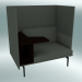 3d model Armchair with high back and Outline table, left (Fiord 961, Black) - preview