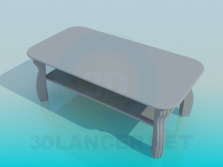 3d model Mesa de centro con un estante - vista previa