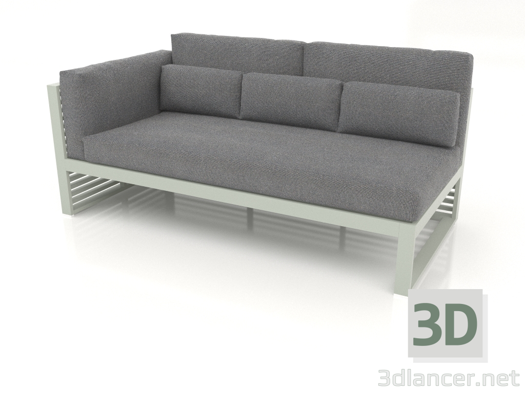 modèle 3D Canapé modulable, section 1 gauche, dossier haut (Gris ciment) - preview