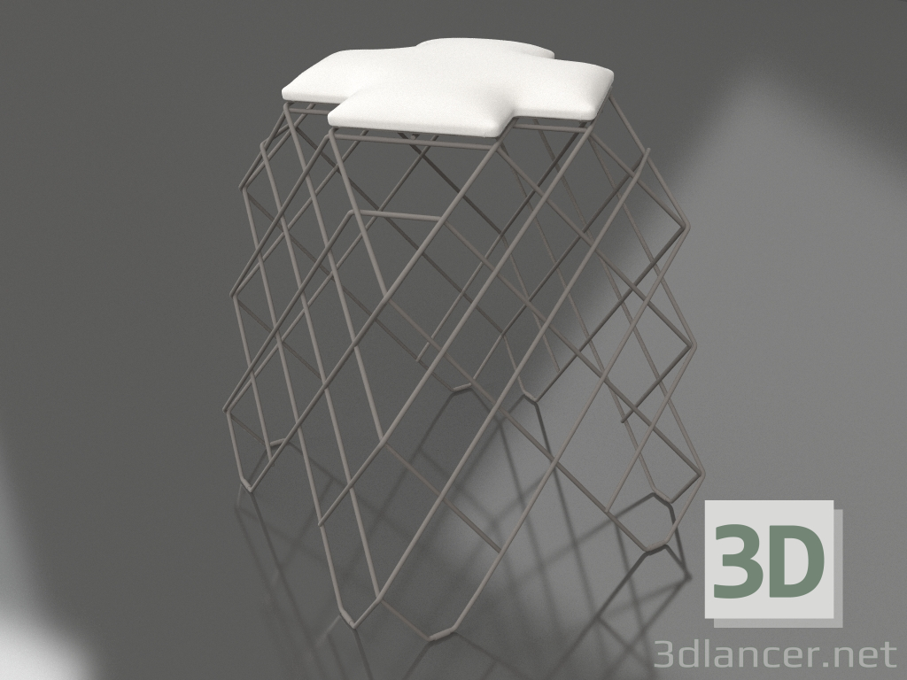 3d model Taburete bajo (Gris cuarzo) - vista previa