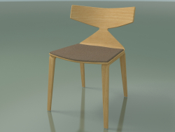 Silla 3714 (4 patas de madera, con cojín en el asiento, roble natural)