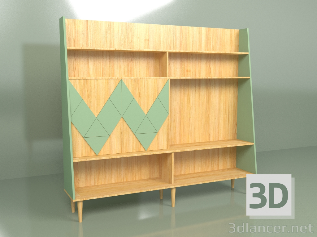 3d model Wall Woo Wall pintado (col rizada) - vista previa