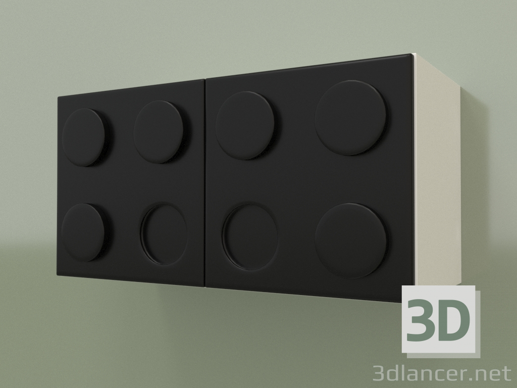 modèle 3D Étagère murale horizontale pour enfants (Noir) - preview