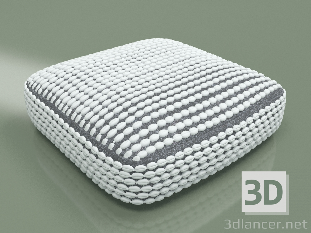 modello 3D Cuscino Rococò (bianco) - anteprima