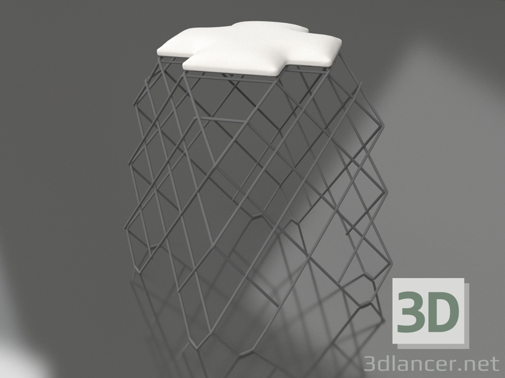 3d model Low stool (Anthracite) - preview