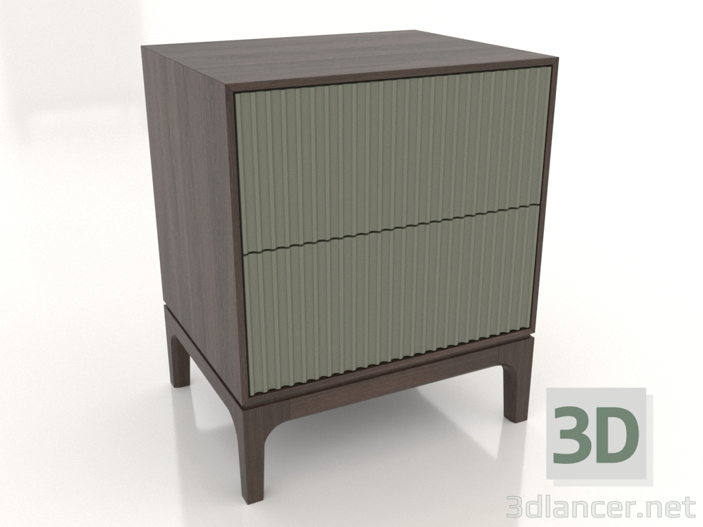 3d model Mesita de noche FARGO 2 cajones con frontales fresados (olivo, roble oscuro, opción 1) - vista previa