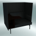 3d model Sillón con respaldo alto y mesa de esquema, izquierda (Refine Black Leather, Black) - vista previa