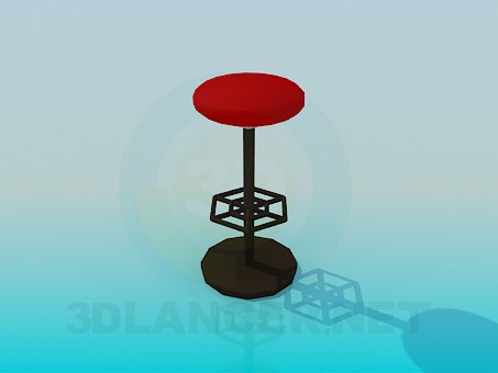 3d model Taburete alto con pie soporte - vista previa