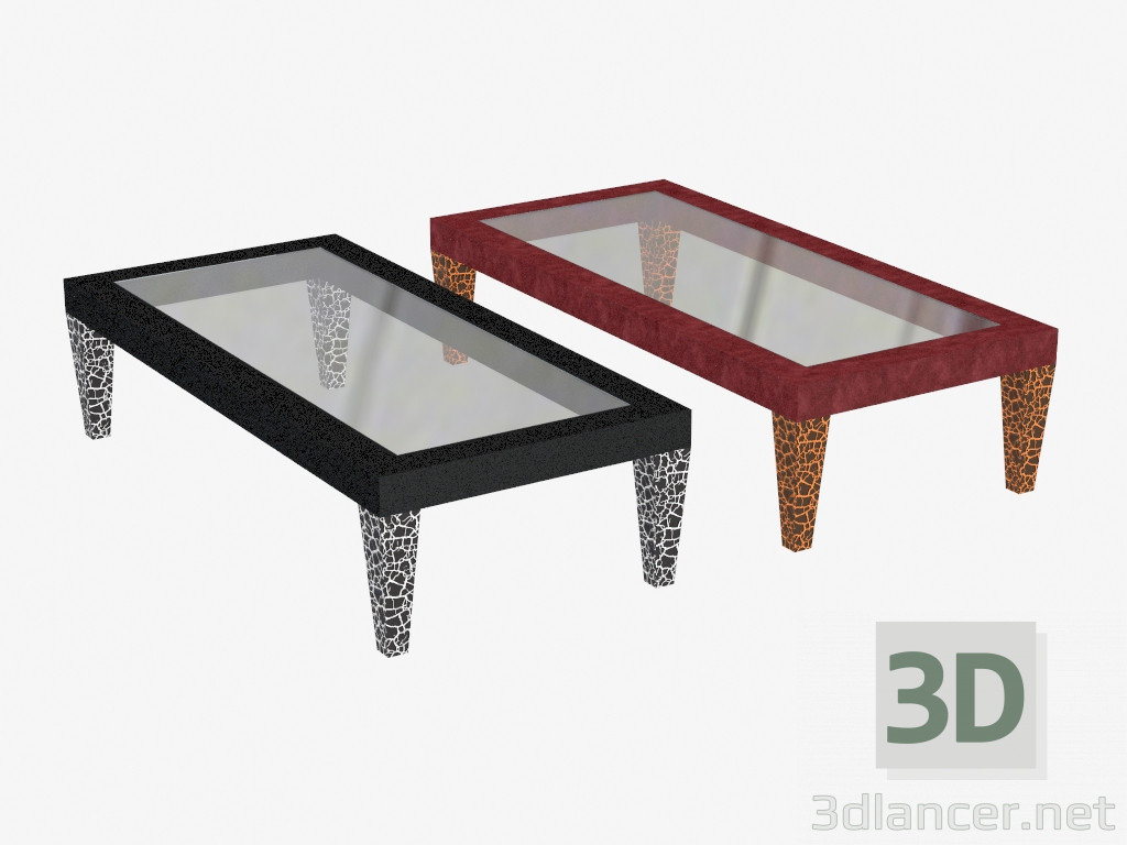 Modelo 3d Mesa de café estilo art déco com decoração de couro Batang - preview