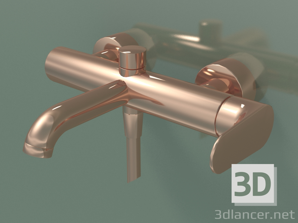 3d model Mezclador monomando de bañera para instalación vista (34420300) - vista previa