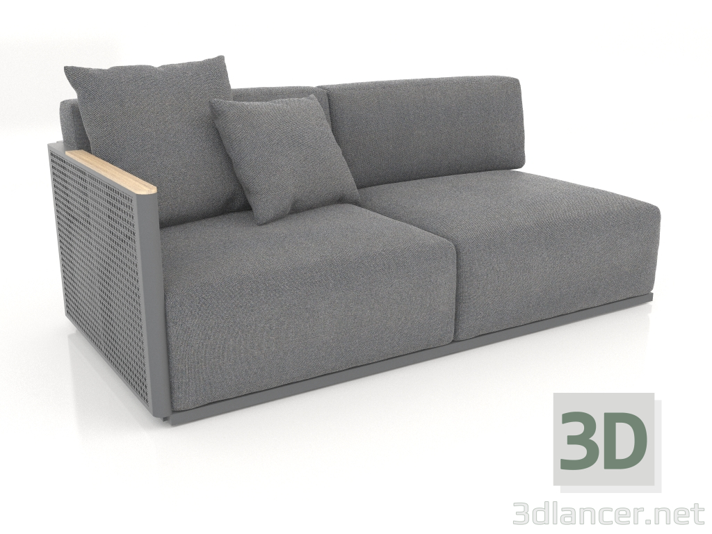 3d model Módulo sofá sección 1 izquierda (Antracita) - vista previa