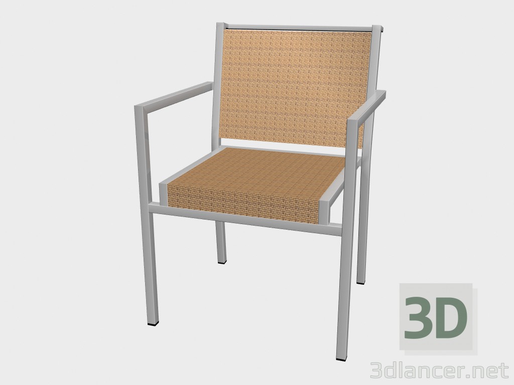 modello 3D pranzo Poltrona sintetico fibra Dining poltroncina impilabile 1221 - anteprima