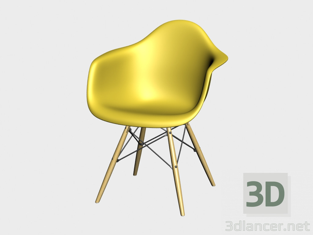 modello 3D Poltrona in plastica Eames DAW - anteprima