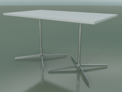 Rectangular table with a double base 5525, 5505 (H 74 - 79x139 cm, White, LU1)