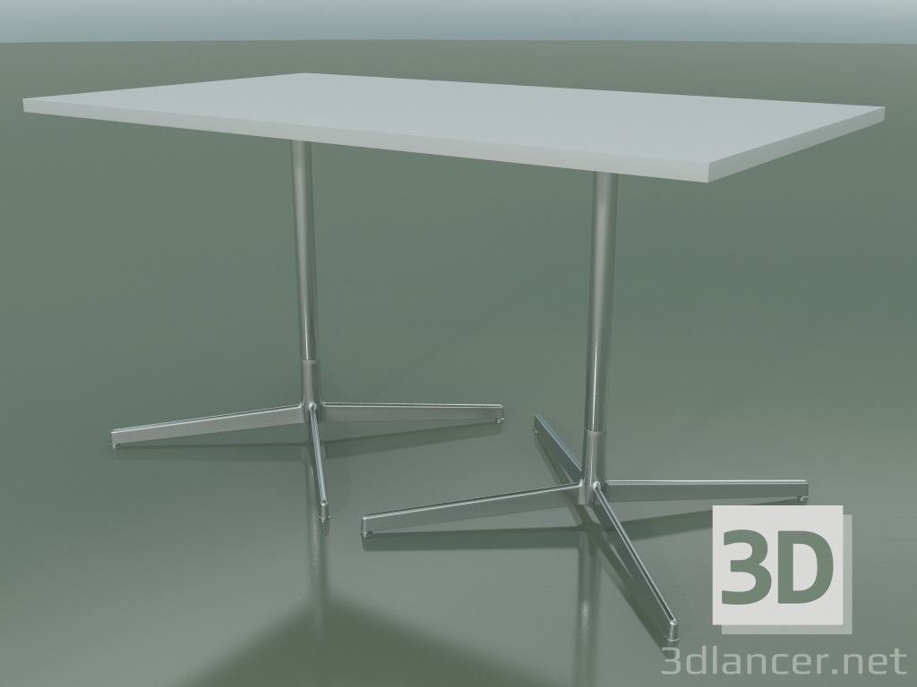 3D modeli Çift ayaklı dikdörtgen masa 5525, 5505 (H 74 - 79x139 cm, Beyaz, LU1) - önizleme