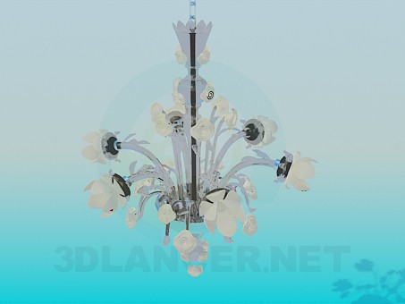 modello 3D Lampadario a fiori - anteprima