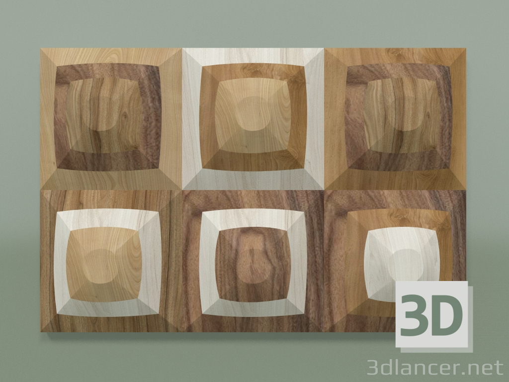 3d model Panel de madera - vista previa