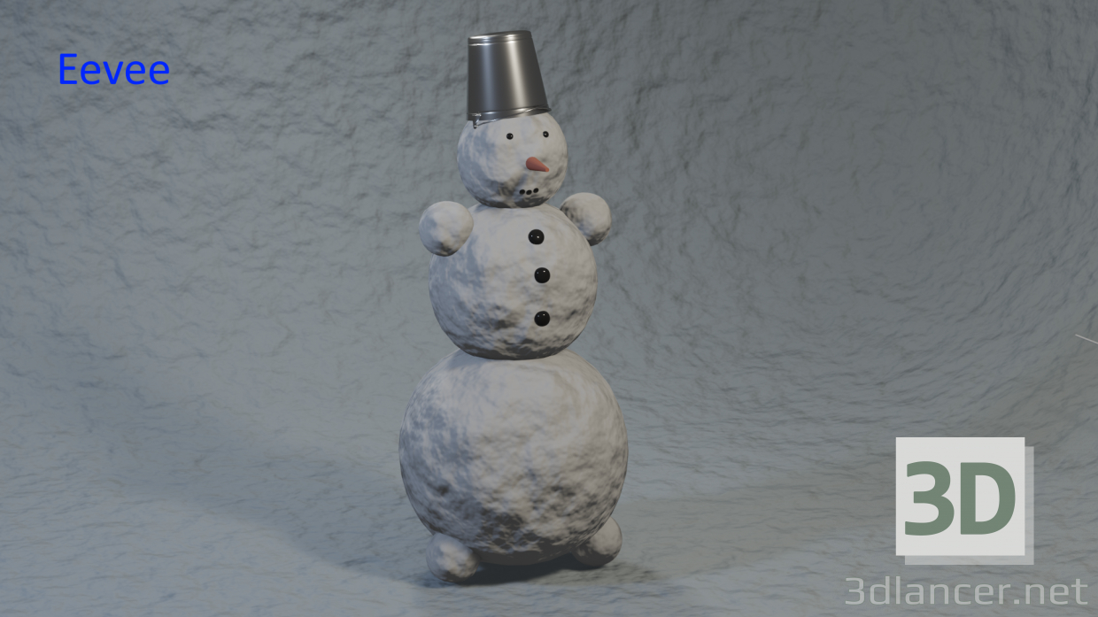 3d Snowman model buy - render