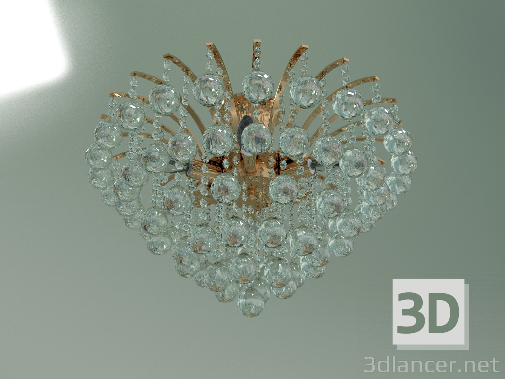 modello 3D Lampadario a sospensione 3299-6 (cristallo Strotskis trasparente oro) - anteprima