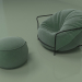 3d model Sillón Uni con taburete acolchado (hierba) - vista previa