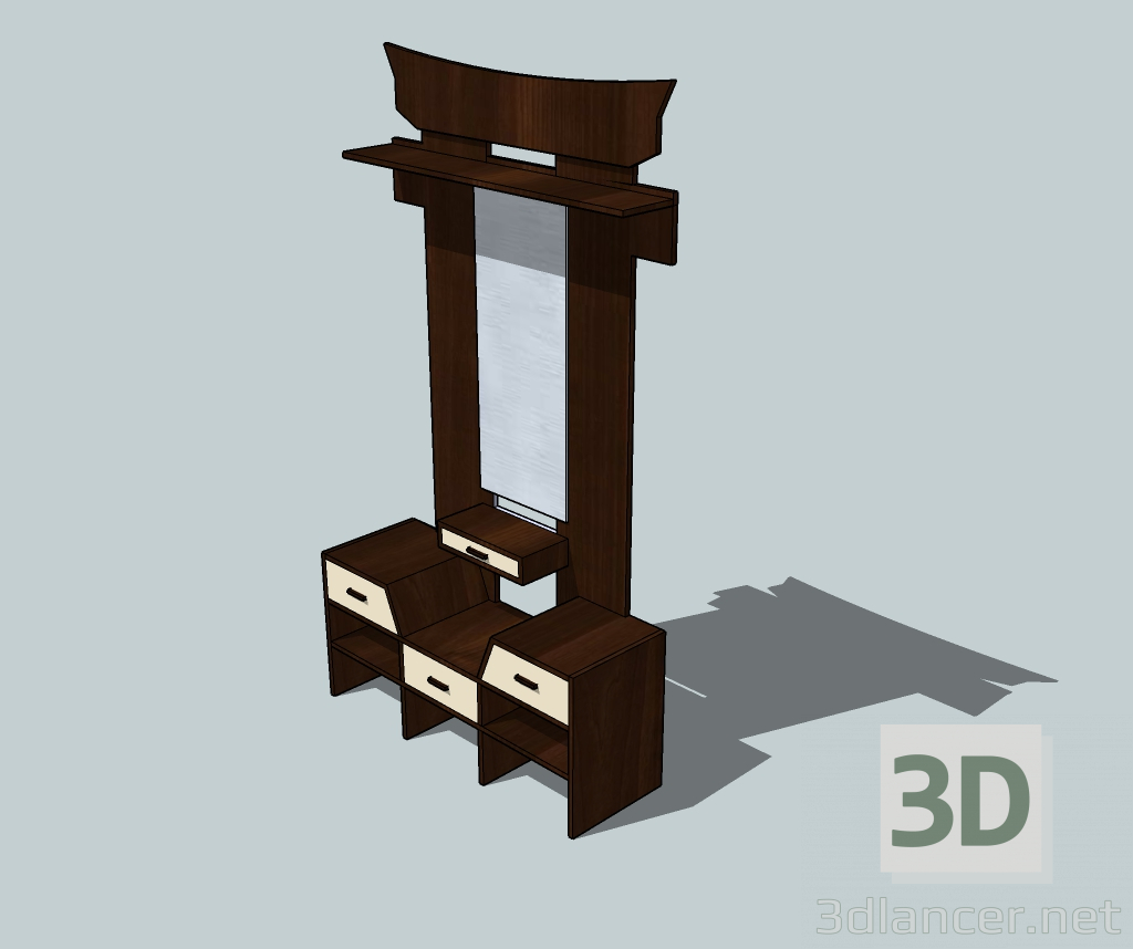 modello 3D corridoio Bushido - anteprima