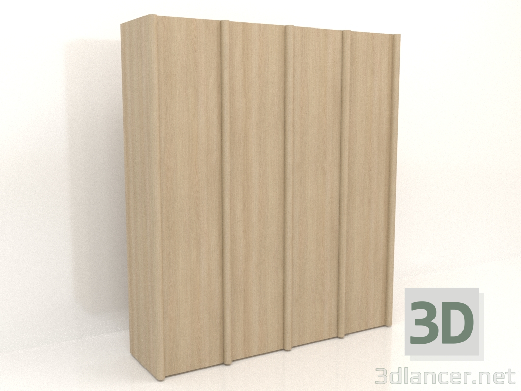 3d model Wardrobe MW 05 wood (2465x667x2818, wood white) - preview