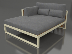 Sofá modular XL, sección 2 izquierda, respaldo alto, madera artificial (Oro)