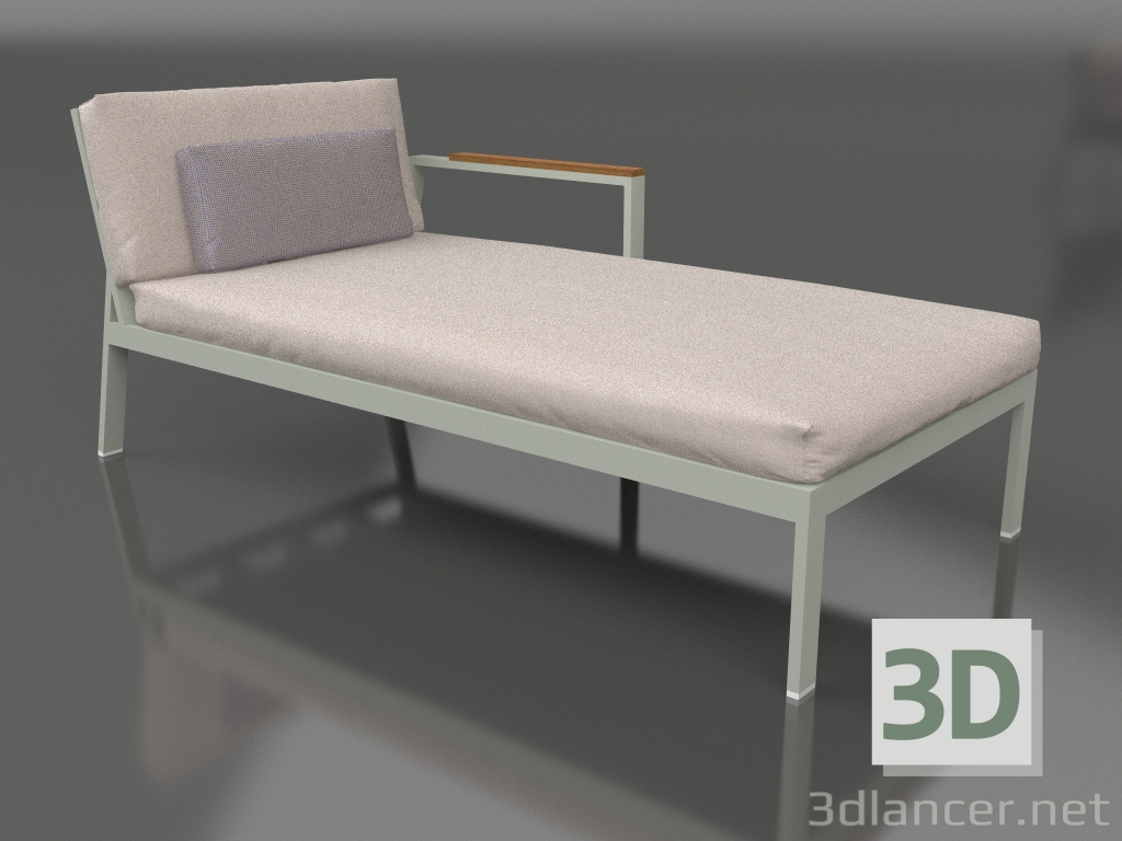 3d model Módulo sofá sección 2 derecha (Gris cemento) - vista previa