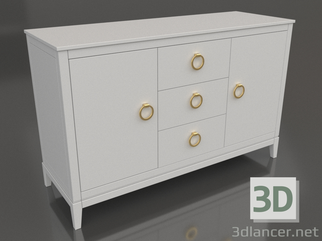 3d model Chest of drawers 2 (white, option 1) - preview