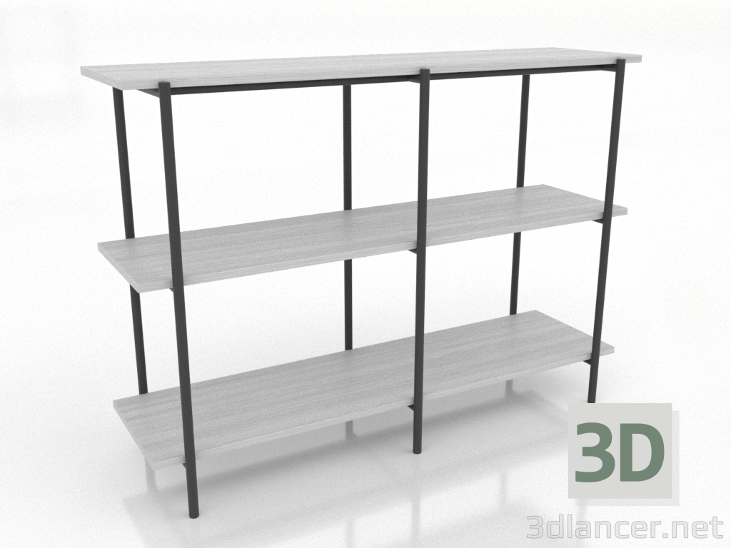3d модель Стеллаж 3 1200Х350Х860 мм (белый RAL 9010) – превью 3d модель Стеллаж 3 1200Х350Х860 мм (белый RAL 9010) – превью