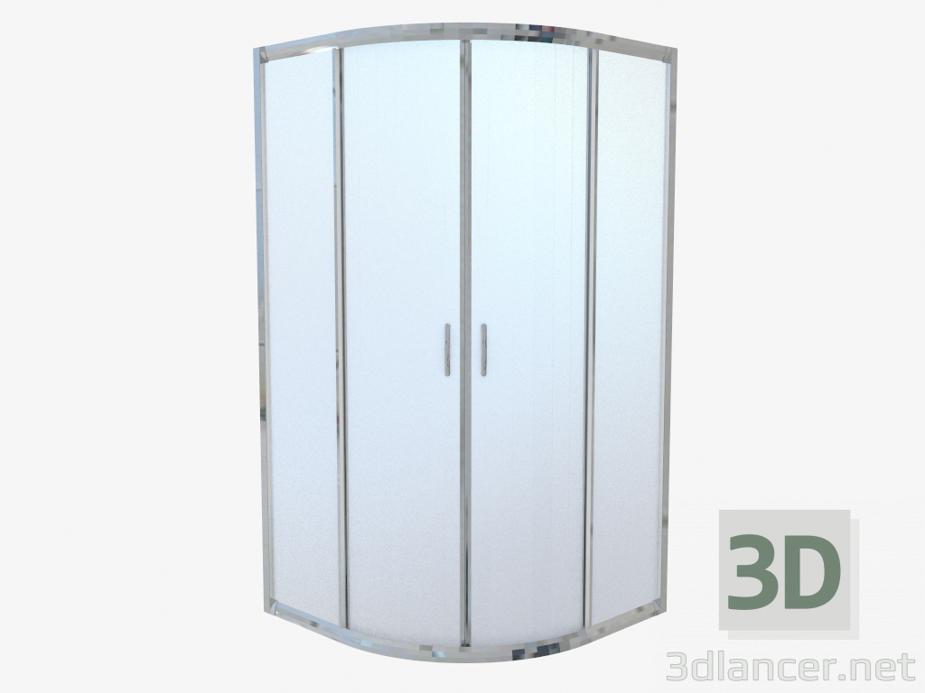 3D Modell Halbrunde halbrunde Kabine 90 cm, mattes Glas Funkia (KYP 651K) - Vorschau