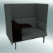 3d model Chair with a high back and a table Outline, left (Remix 163, Black) - preview