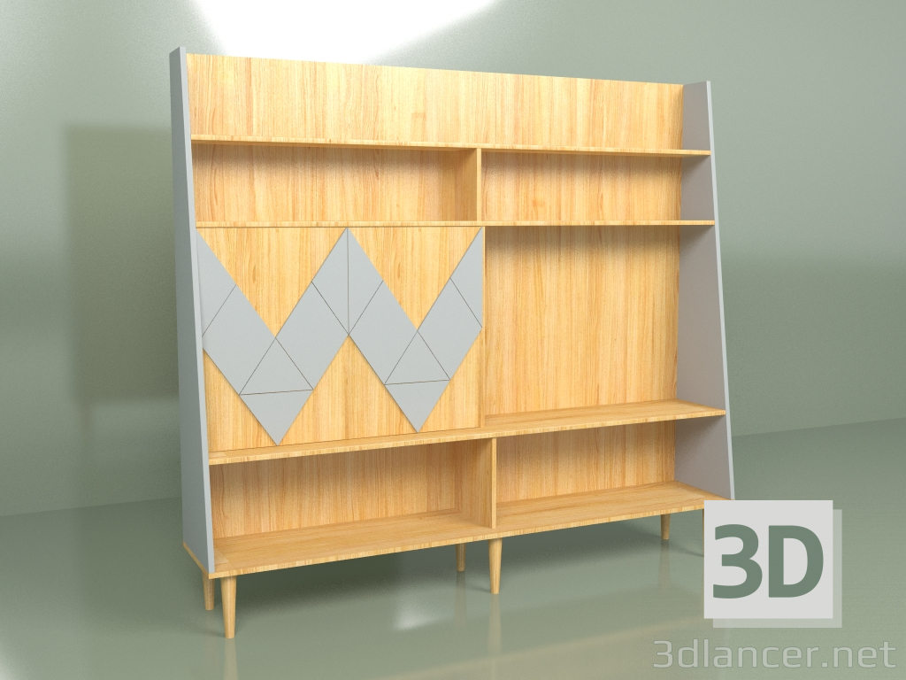 Modelo 3d Parede Woo Parede pintada (cinza claro) - preview