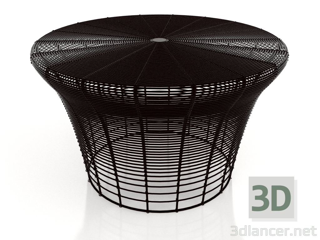 3d model Taburete bajo (Negro) - vista previa