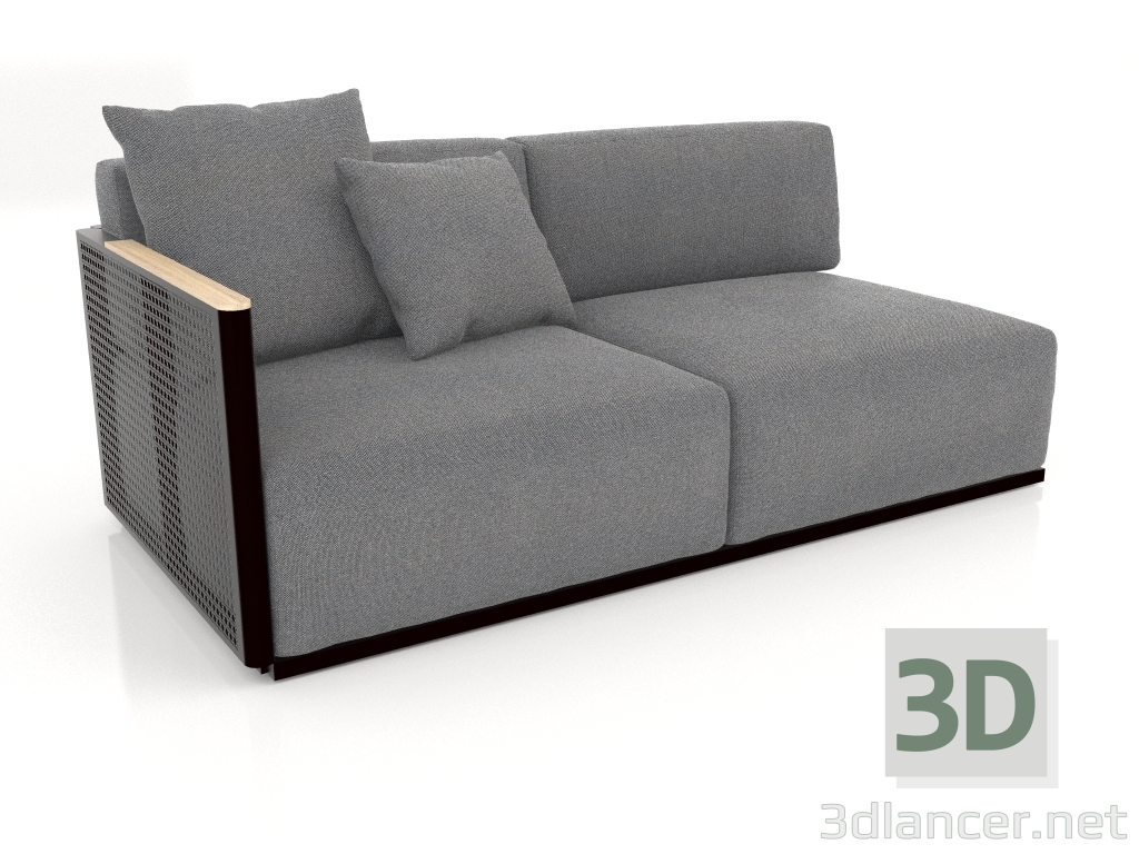 3d model Sofa module section 1 left (Black) - preview