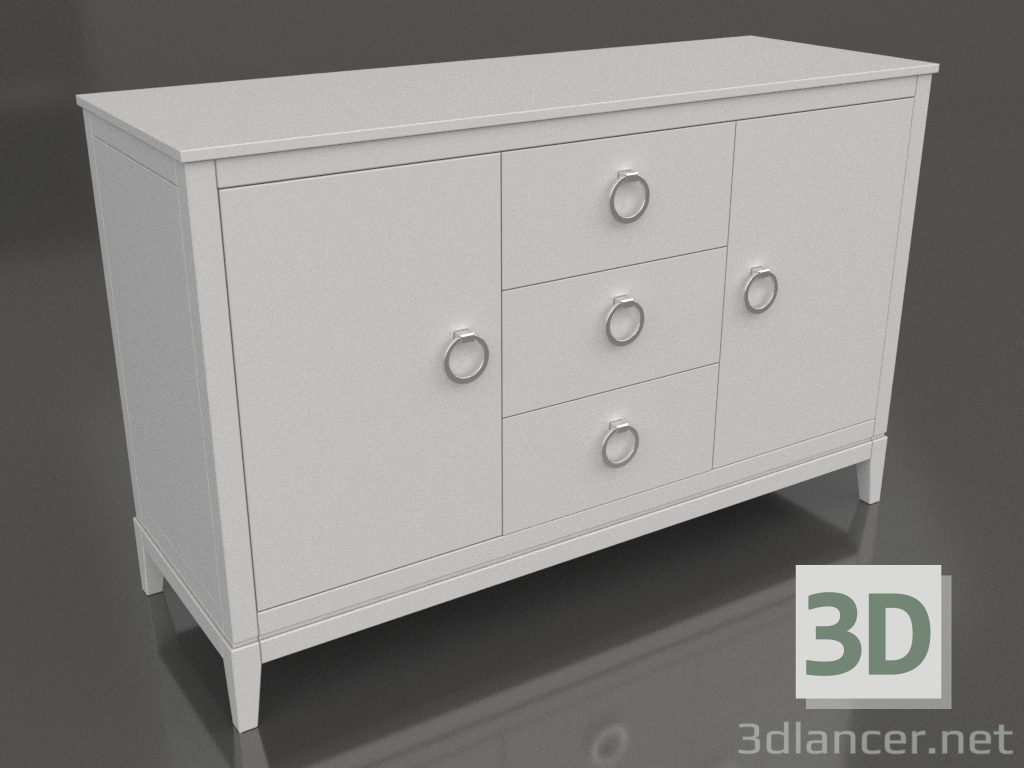 3d model Chest of drawers 2 (white, option 2) - preview