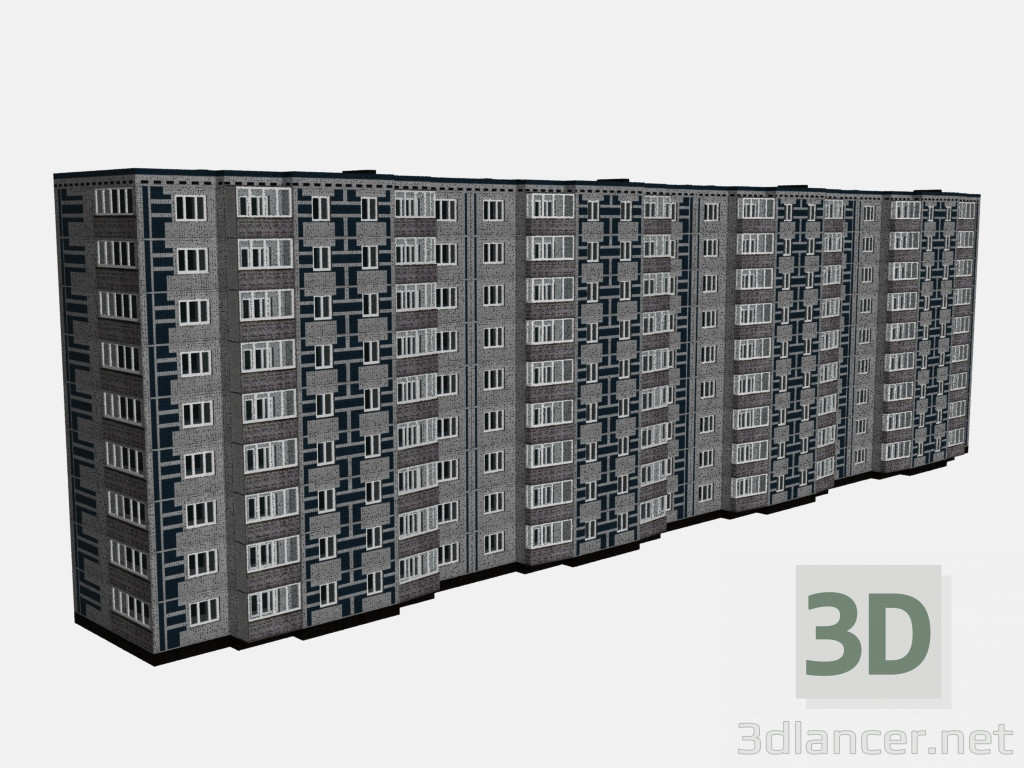 3d модель 9-поверховий будинок – превью