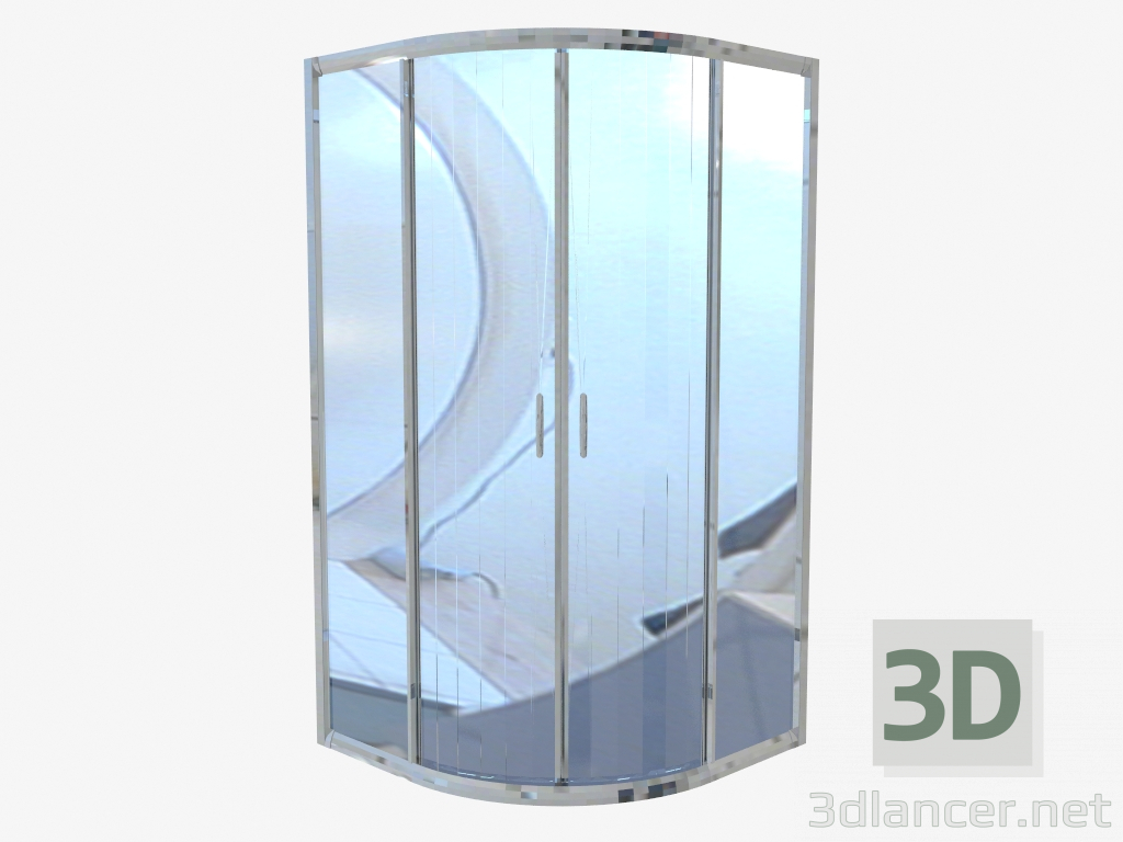 3d model Cabina semirredonda 90 cm, vidrio transparente Funkia (KYP 051K) - vista previa