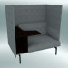 3d model Armchair with high back and Outline table, left (Vancouver 14, Black) - preview