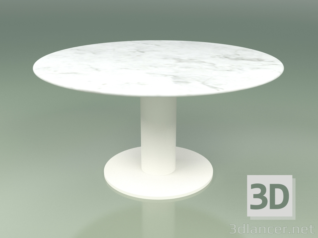 modello 3D Tavolo da pranzo 314 (Metallo Latte, Marmo Carrara) - anteprima