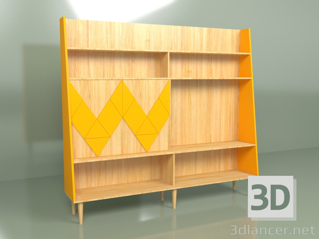 Modelo 3d Parede Woo Parede pintada (laranja) - preview