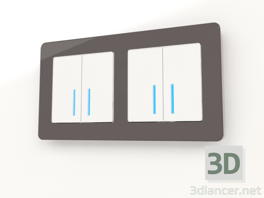 3D Modell Acrylrahmen für 2 Pfosten Acryl (Graphit) - Vorschau