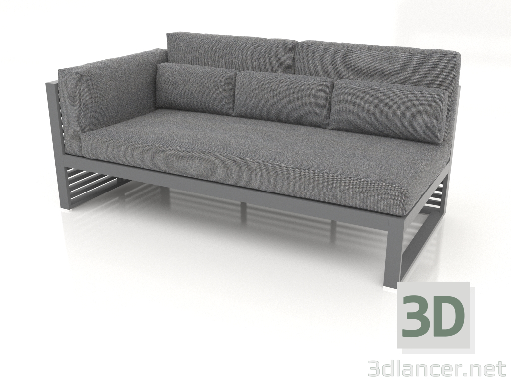 Modelo 3d Sofá modular, secção 1 esquerda, encosto alto (Antracite) - preview