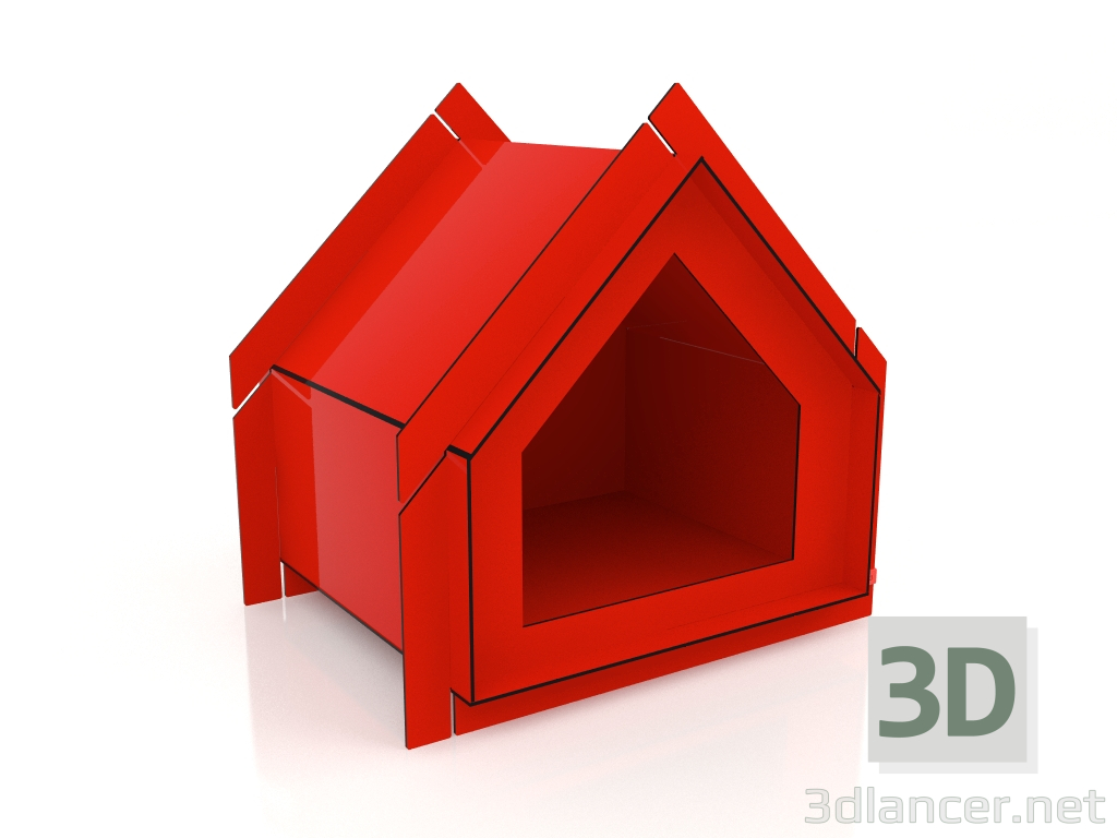 3d model Casa para mascotas S (Rojo) - vista previa