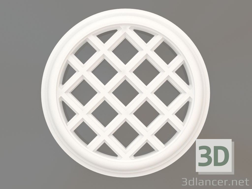 3d model Gypsum ventilation grills BP 011 (D=130) - preview