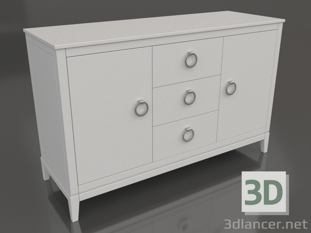 3d model Chest of drawers 2 (white, option 3) - preview