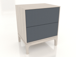 Bedside table FARGO 2 drawers with milled facades (slate, bleached oak, option 1)