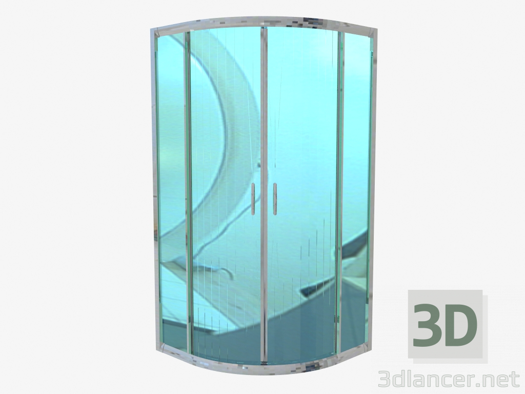 3d model Cabina semicircular de cuatro vasos de 80 cm, vidrio de grafito Funkia (KYP 454K) - vista previa