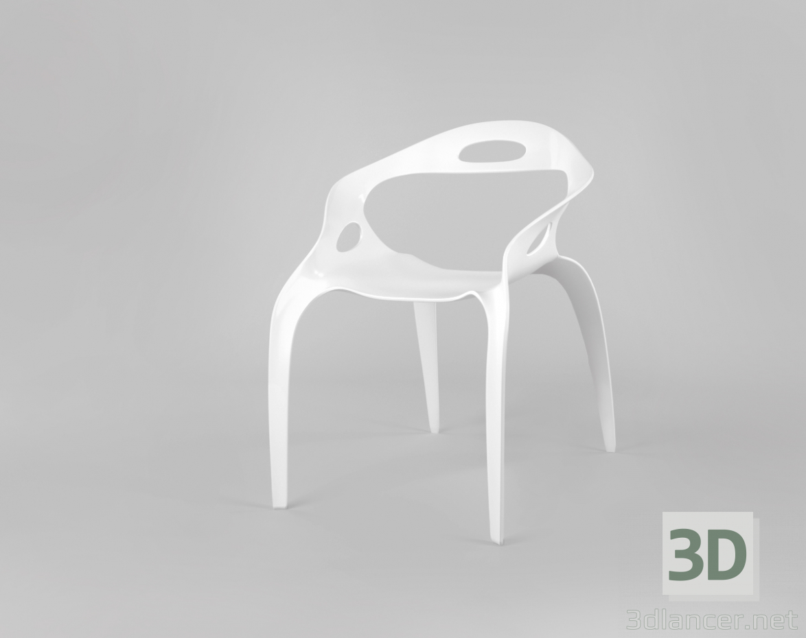 3d Plastic chair model buy - render